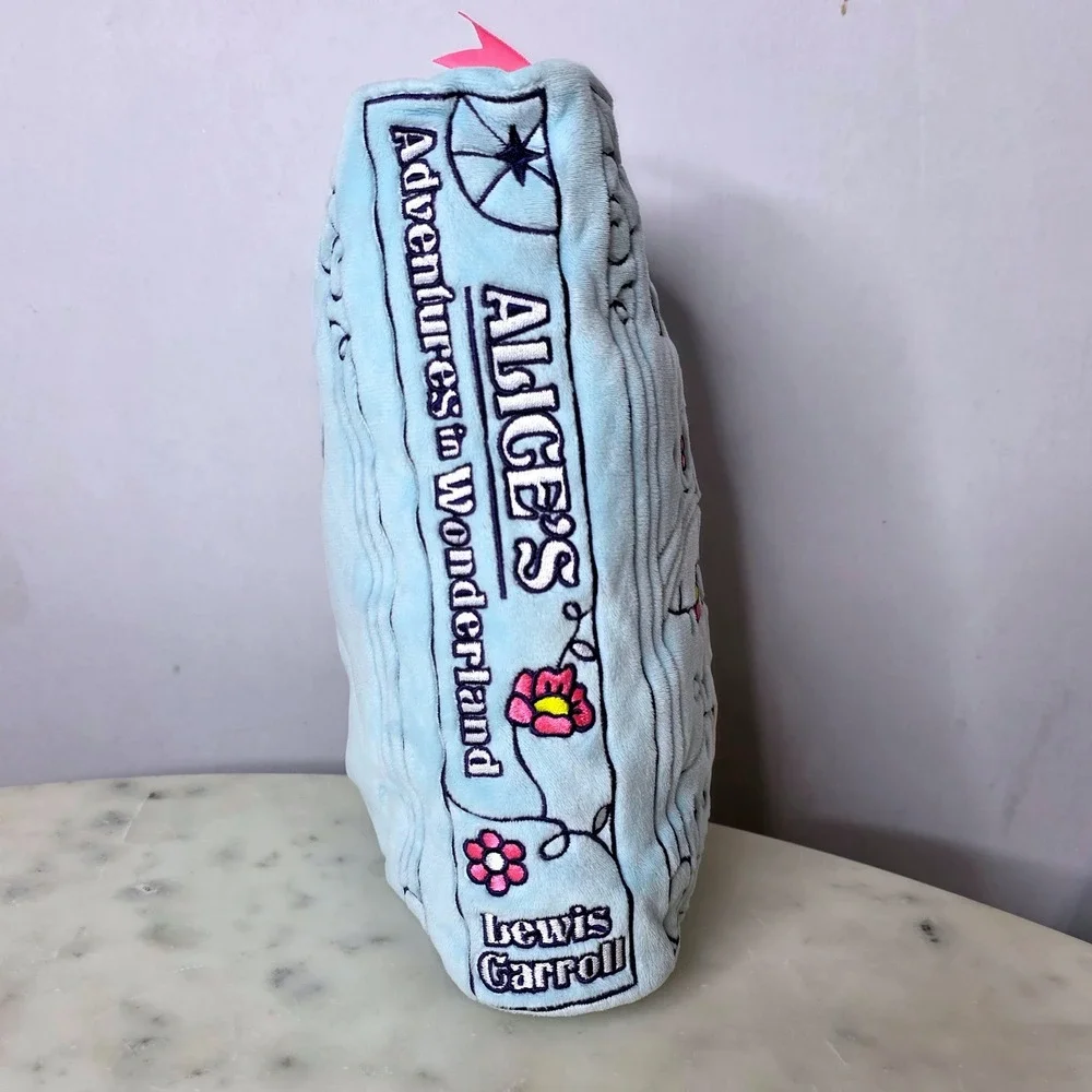 Punchkins Alice's Adventures in Wonderland Plush Book Pillow Blue Cheshire Cat